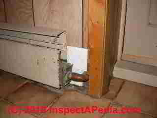 Missing baseboard end cover © D Friedman at InspectApedia.com 