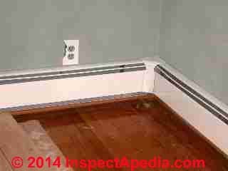 Heating baseboards, typcial installation (C) Daniel Friedman