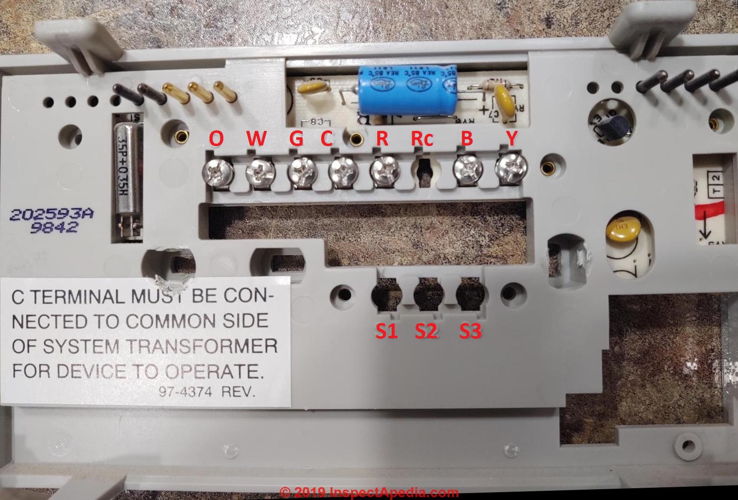 7 Wire Honeywell Thermostat Wiring Diagram from inspectapedia.com