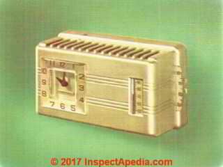 Honeywell Chronotherm thermostat from 1950 (C) InspectApedia.com
