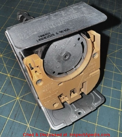 Honeywell L4064E2528 fan and limit control with a 5-inch probe, for sale at eBay in 2026 cited & discussed at Inspectapedia.com