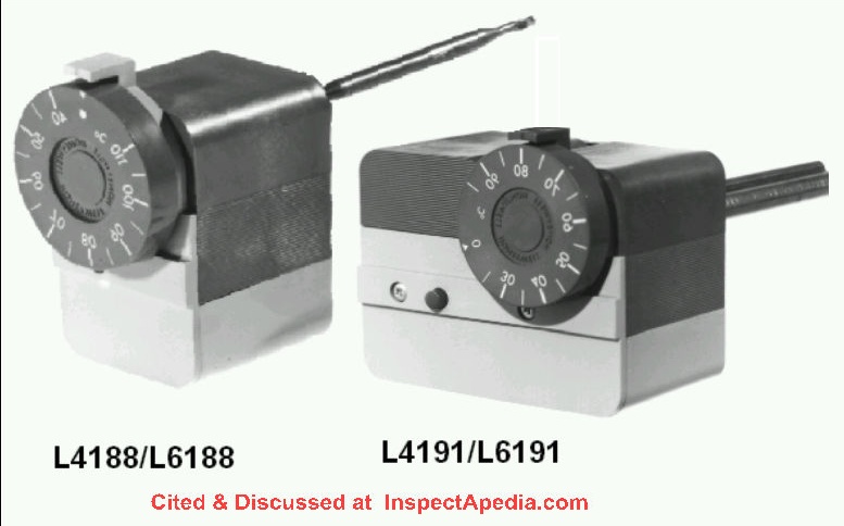 Honeywell L4188 L6188 L4191 L6191 Aquastat Control Manual at InspectApedia.com