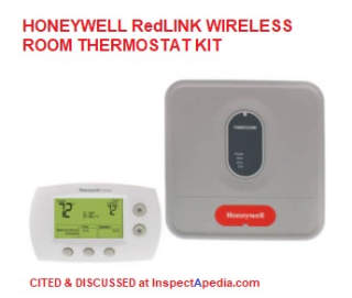 Honeywell wireless thermostat kit cited &  discussed at InspectApedia.com