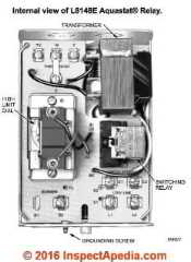 Honeywell L8148E Aquastast internal view (C) Honeywell & InspectApedia