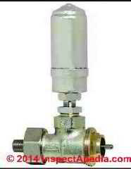 One pipe steam radiator valve Honeywell V2043HSL (C) InspectApedia & Honeywell