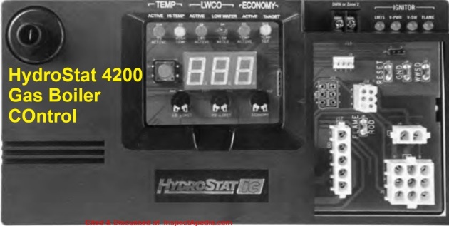 Hydrolevel HydroStat 4200 Gas Boiler Control manual cited & discussed at InspectApedia