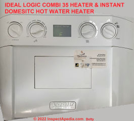 Ideal Logic Combi 35 heater & hot water supply (C) Inspectapedia.com Betty