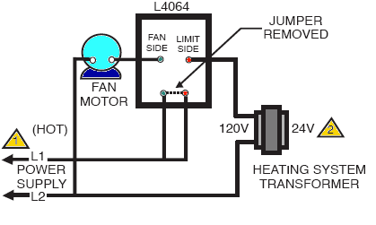 Honeywell Fan Limit Switch Wiring Diagram from inspectapedia.com