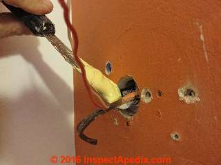 How to close hole around thermostat wires to improve thermostat accuracy (C) Daniel Friedman