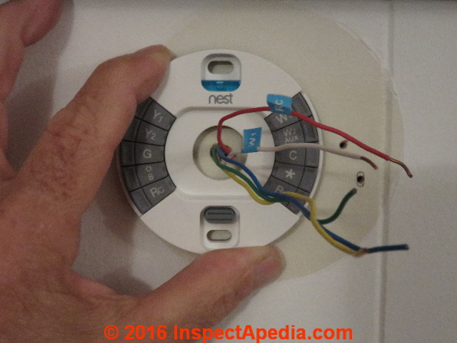 Nest Thermostat Wiring Diagram 5 Wire from inspectapedia.com