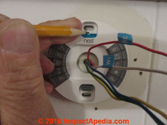 Nest Thermostat Wiring Diagram 4 Wires from inspectapedia.com