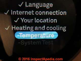 Status of progress through setting up or programming a Nest room thermostat (C) Daniel Friedman