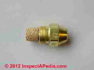 oil burner nozzle (C) InspectApedia.com