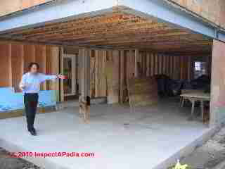 Radiant heat garage floor © D Friedman at InspectApedia.com 