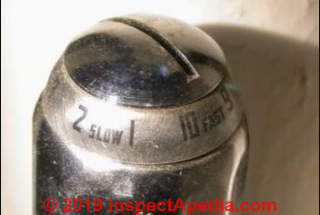 Adjustable steam radiator vent by Dole (C) InspectApedia.com Daniel Friedman