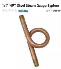 Steam gauge syphon at InspectApedia.com