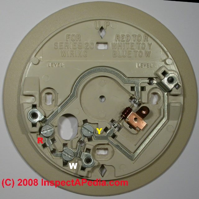 Guide to wiring connections for room thermostats old round honeywell thermostat wiring diagram 