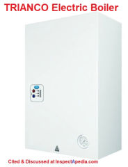 Trianco electric boiler cited at InspectApedia.com