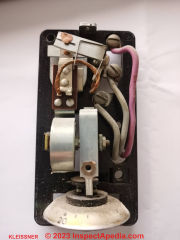 Antique wall thermostat for heating system, B&R logo, installed in Vienna Austrria - (C) InspectApedia.com Kleissner