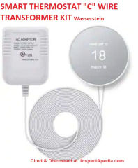 Wasserstein 24V C wire transformer kit for smart thermostats like the Nest
