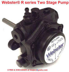 Webster oil burner fuel unit two stage R-series pump at InspectApedia.com