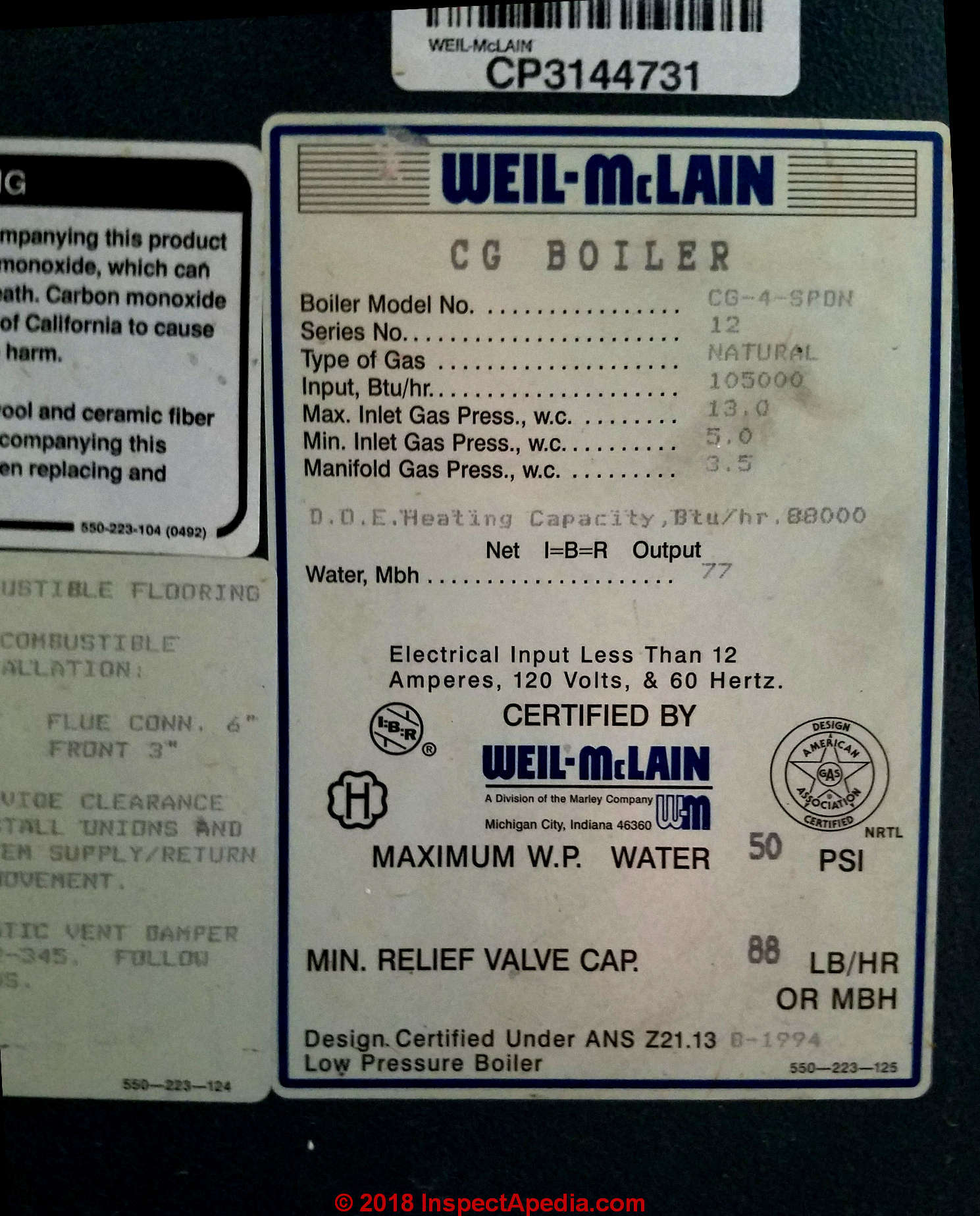 Westinghouse Heater Chart