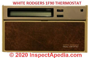 White Rodgers 1F90 room thermostat cited & discussed (C) InspectApedia.com