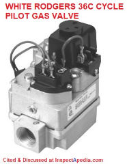 White Rodgers 36C Cycle Pilot Gas Valve instructions at InspectApedia.com