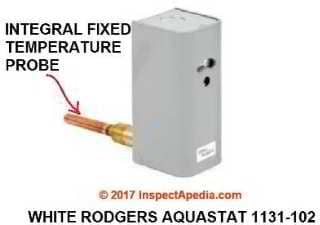 White Rodgers Aquastat selection guide (C) InspectApedia.com