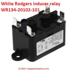 White Rodgers inducer relay WR134-20102-101 at InspectApedia.com