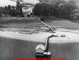 Creosote treated dock Dunnsville Va Lindan 1953 (C) Daniel Friedman at Inspectapedia.com