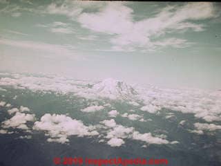 Mount Ranier from the air, fall 1966 (C) Daniel Friedman at InspectApedia.com