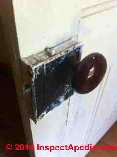 Antique interior door hardware & lead paint hazards in an older home (C) Daniel Friedman