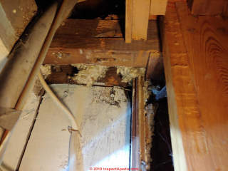 Mineral wool insulation in a 1920's home in New Jersey (C) InspectApedia.com MIt