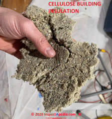 Mixed Balsam wool and Cellulose insulation in an older home (C) InspectApedia.com reader JE