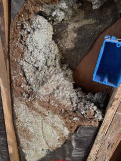 Mixed Balsam wool and Cellulose insulation in an older home (C) InspectApedia.com reader JE