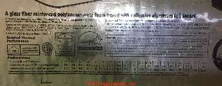 Celotex Thermax labeling information & specifications (C) InspectApedia.com JW