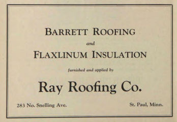 Flaxinium flax insulation advertisement from the Minnesota Alumni weekly in 1928, at InspectApedia.com