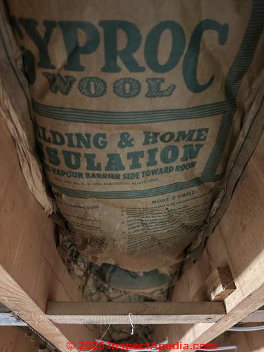 GLA Gyproc Wool Insulation in a Toronto Home (C) InspectApedia.com Johnny
