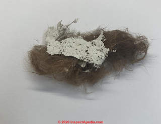 Hair-like board-insulation (C) InspectApedia.com Toddmann