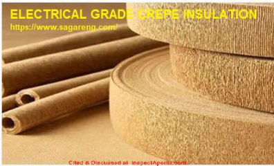 Electrical grade insulating crepe paper from sagareng.com - cited & discussed at InspectApedia.com