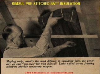 Kimsul pre-stitched batt insulation (C) InspectAPedia.com