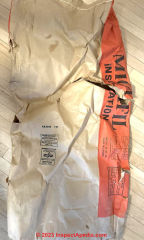 MicaFil vermiculite insulation packaging (C) InspectApedia.com Shelby
