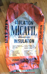 MicaFil vermiculite insulation packaging (C) InspectApedia.com DR