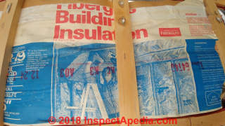 Owens Corning fiberglass building insulation wrap or facing (C) InspectApedia.com James