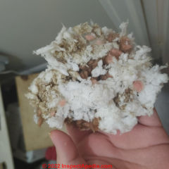 White mineral wool insulation (C) INspectApedia.com Nick