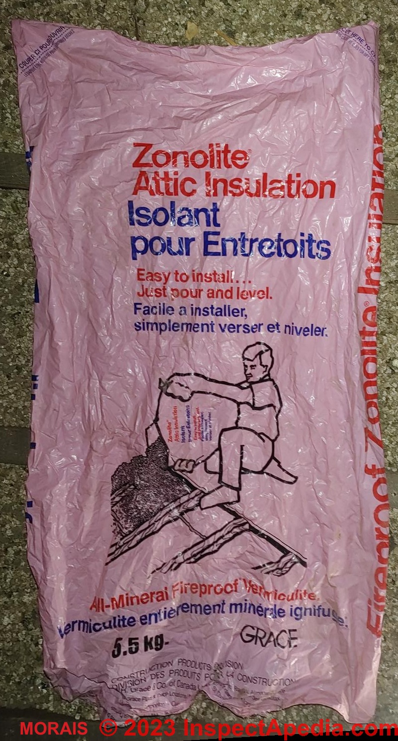 Vermiculite Building Insulation & Asbestos Hazards: Vermiculite  identification photos, hazards, history, advice, Zonolite ZAI settlement