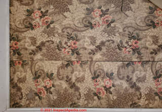Floral Pattern Sheet Flooring or Linoleum (C) InspectApedia.com 