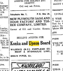 Upson Board advert Taranaki Herald, New Zealand 15 September 1920 at InspectApedia.com