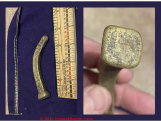 Bronze spike found in the Pacific Ocean (C) InspectApedia.com Anon